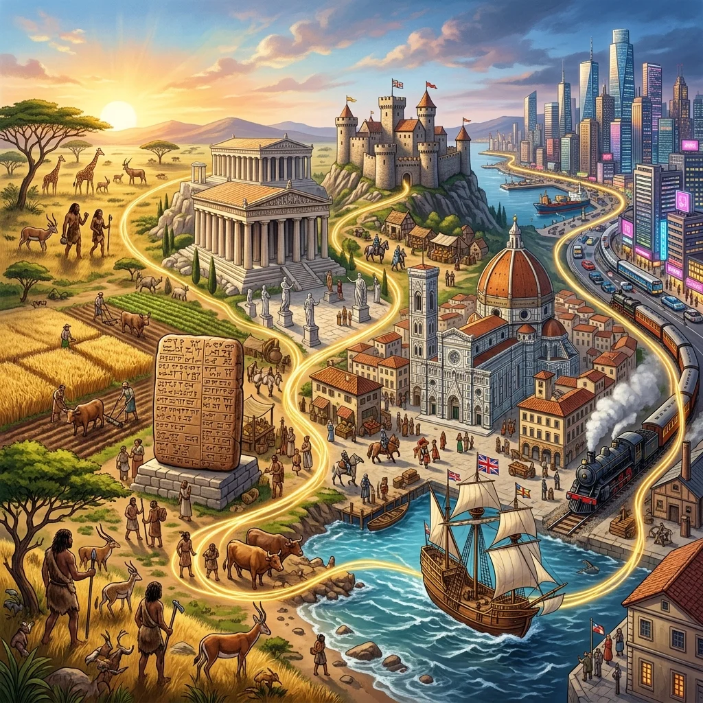 The Arc of Civilization: A 300,000-Year Cultural History Timeline and Its